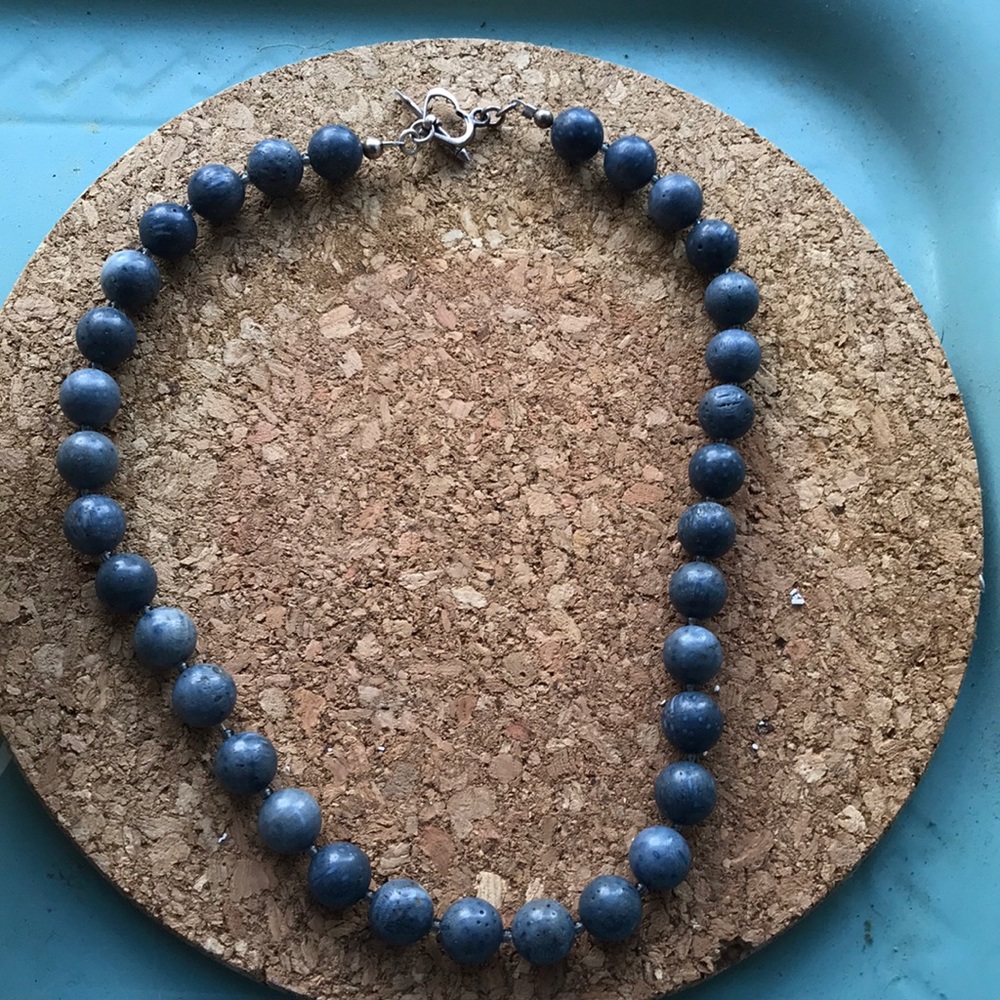 Lovely Blue Lapis Lazuli Stone & Sterling Necklace